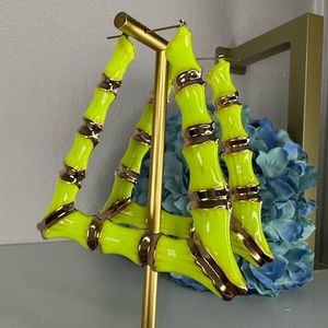 Lime bamboo earrings